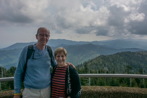 Si and Sand at the tower on Clingmans Dome